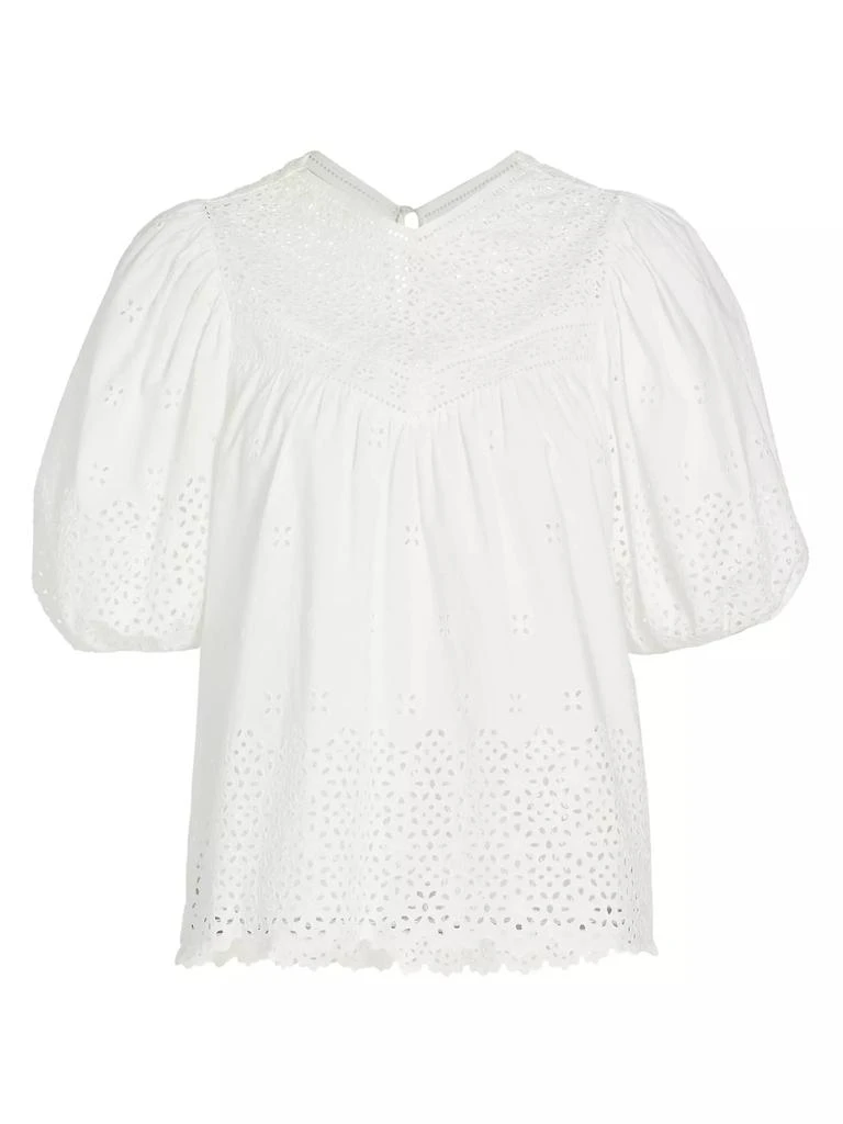 Ulla Johnson Aviana Cotton Eyelet Flowy Top 1