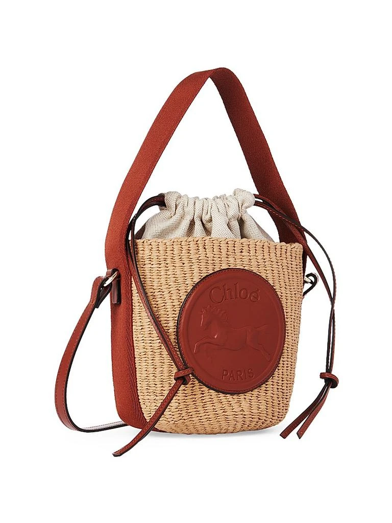 Chloé Small Raffia & Leather Basket Tote Bag 1