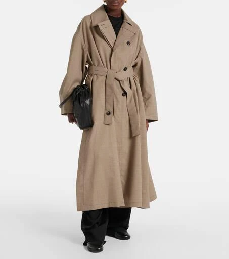 CO Checked wool-blend trench coat 7