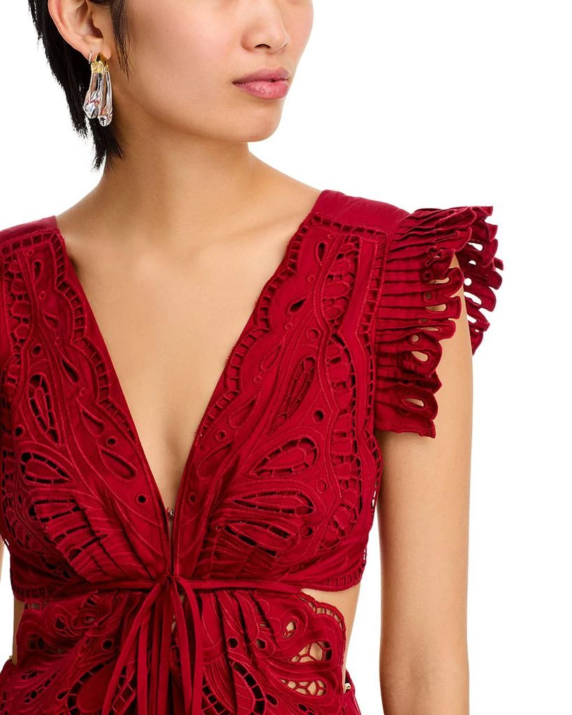 Farm Rio Red Butterfly Midi Dress 2