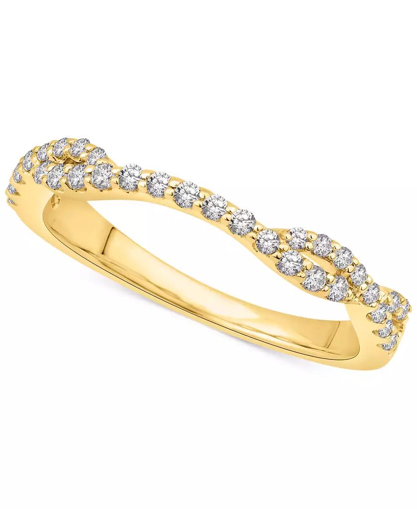 Macy's Diamond Twist Crossover Band (1/4 ct. t.w) in 14k Gold