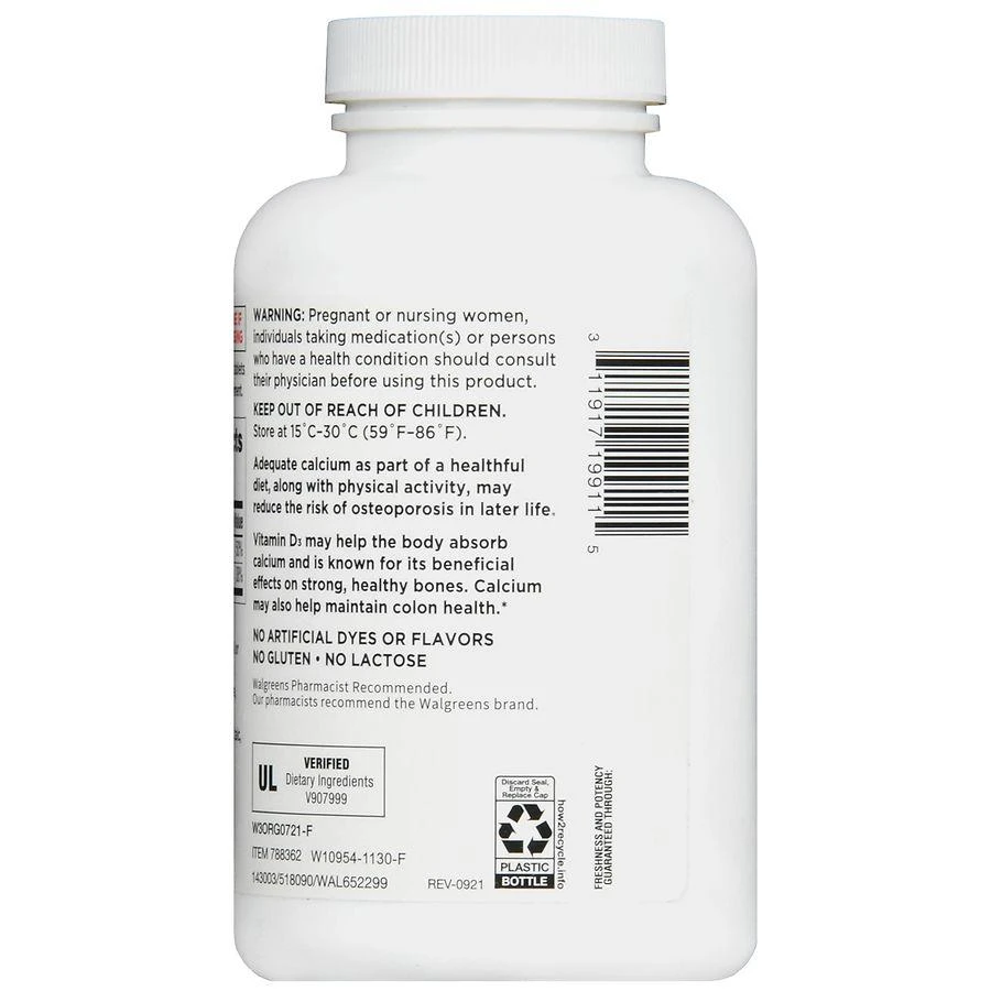 Walgreens Calcium Citrate 500 mg Tablets (100 days) 4