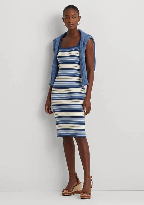 Ralph Lauren Petite Striped Cotton Blend Tank Dress  On Sale Now with Up  to 60% Off | Discover Exclusive Deals & Savings at BeyondStyle  Authentic  Ralph Lauren Women|Dresses | Petite