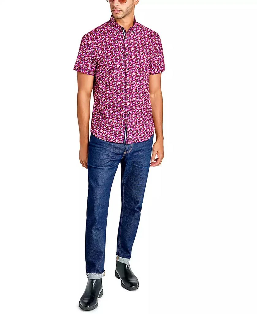 Society of Threads Men's Short Sleeve Button-Front Floral Print Performance Shirt 3