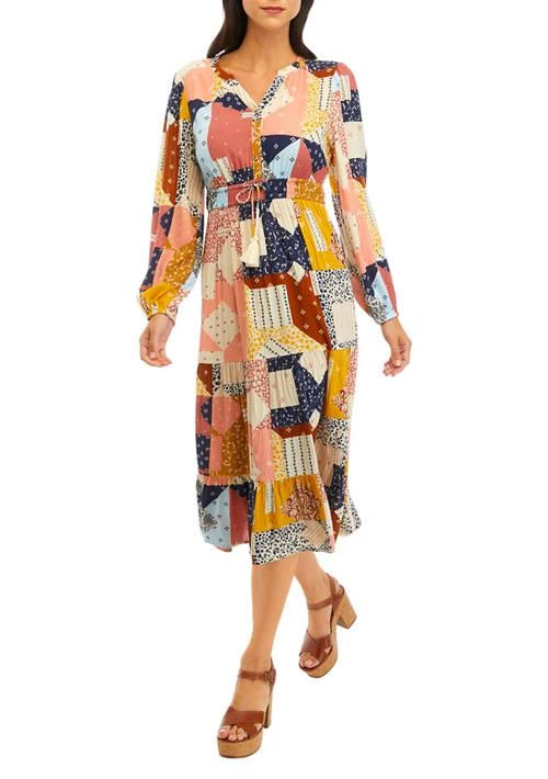 Wonderly Petite Printed Peasant Maxi Dress 1