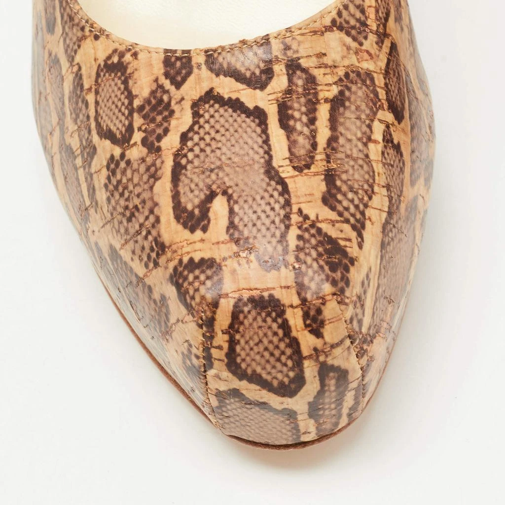 Brian Atwood Brian Atwood Brown/Beige Cork Print Platform Pumps Size 41 7