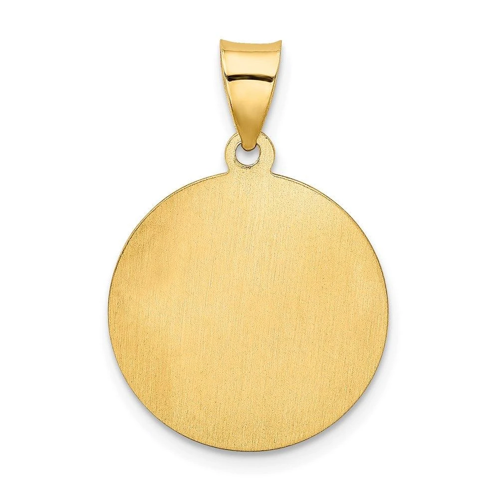Diamond2Deal 14k Yellow Gold Confirmation Medal Hollow Round Pendant 3