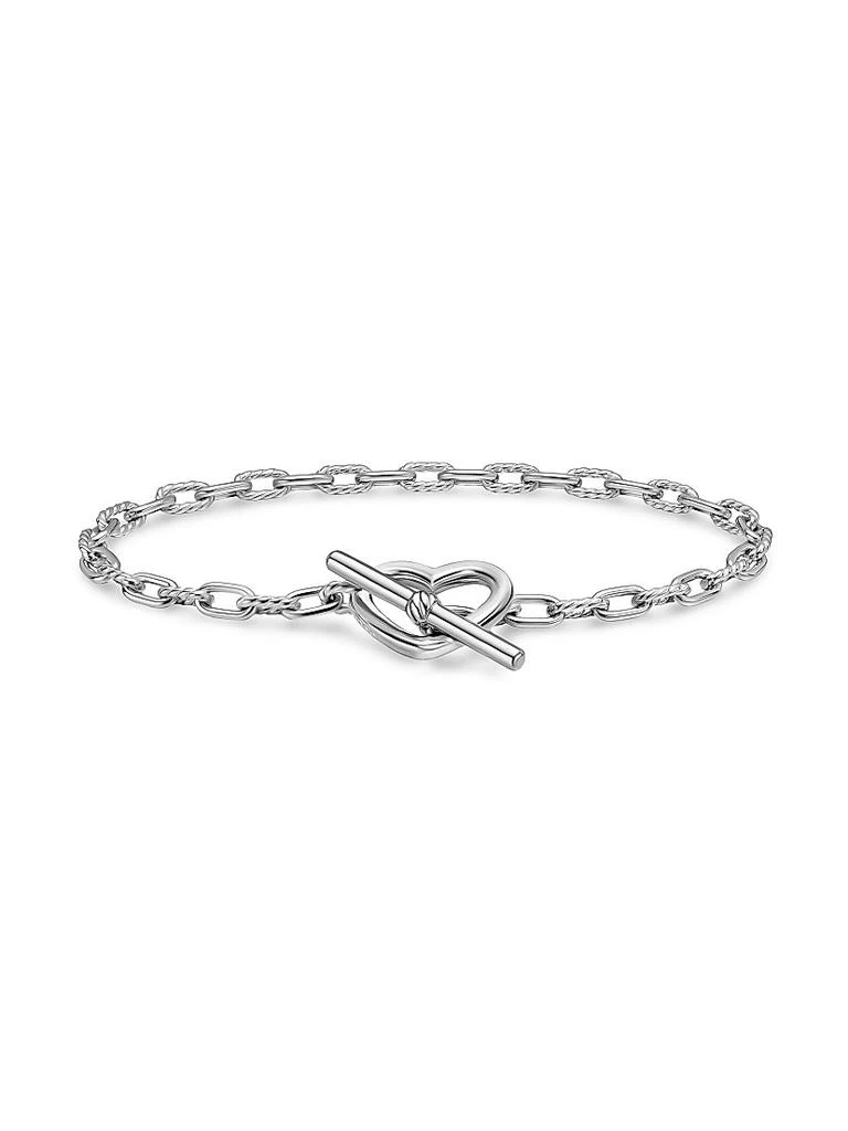 David Yurman DY Madison Heart Toggle Chain Bracelet in Sterling Silver, 3MM