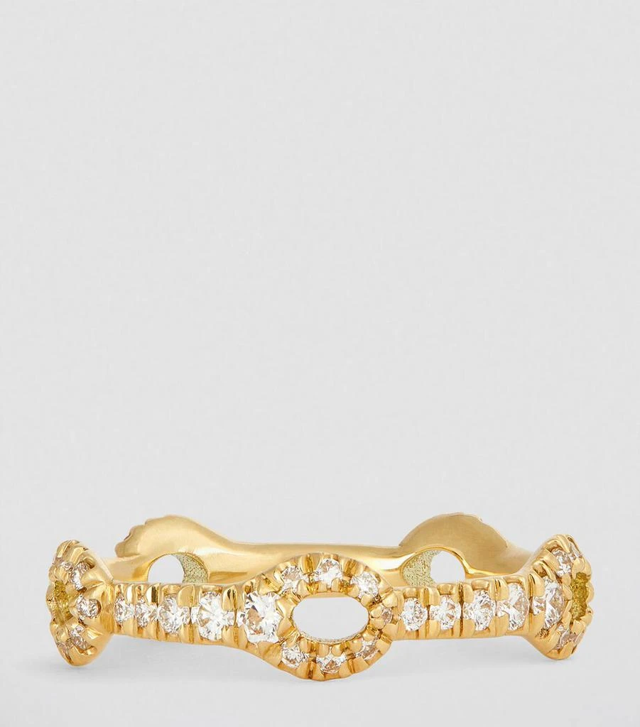 Melissa Kaye Yellow Gold and Diamond Mini Lola Needle Ring 3