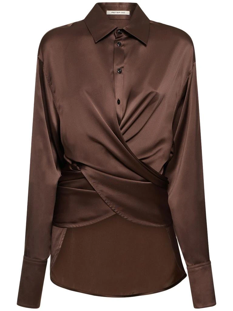 PETER DO Silk Satin Wrap Shirt 1