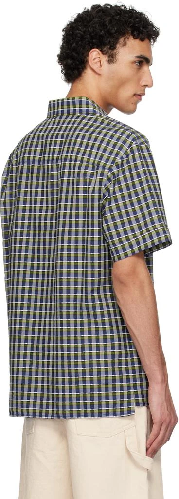 A.P.C. Green & Navy Ross Short-Sleeve Shirt 3