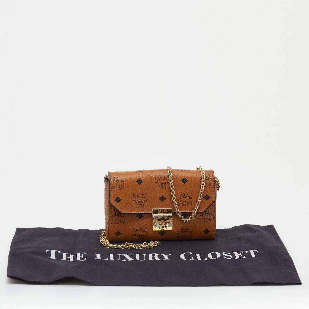 MCM MCM Cognac Visetos Coated Canvas Patricia Wallet on Chain 9