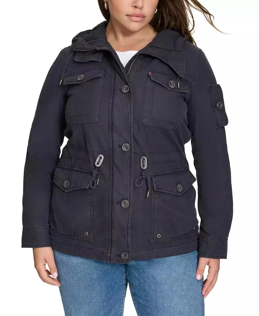 Levi's Trendy Plus Size  Cotton Hood Utility Jacket 1