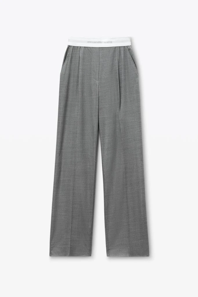 Alexander Wang High-Waist Pleated Pant with Logo Elastic 2
