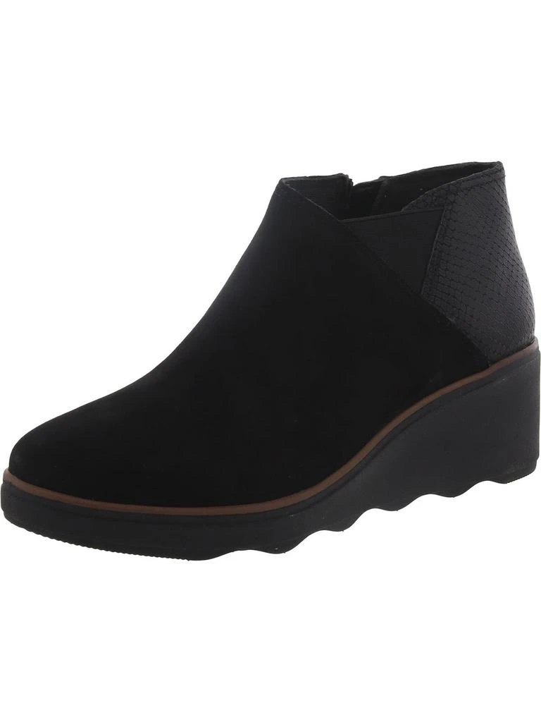 Clarks Mazy Harwich Womens Suede Mixed Media Wedge Boots 1