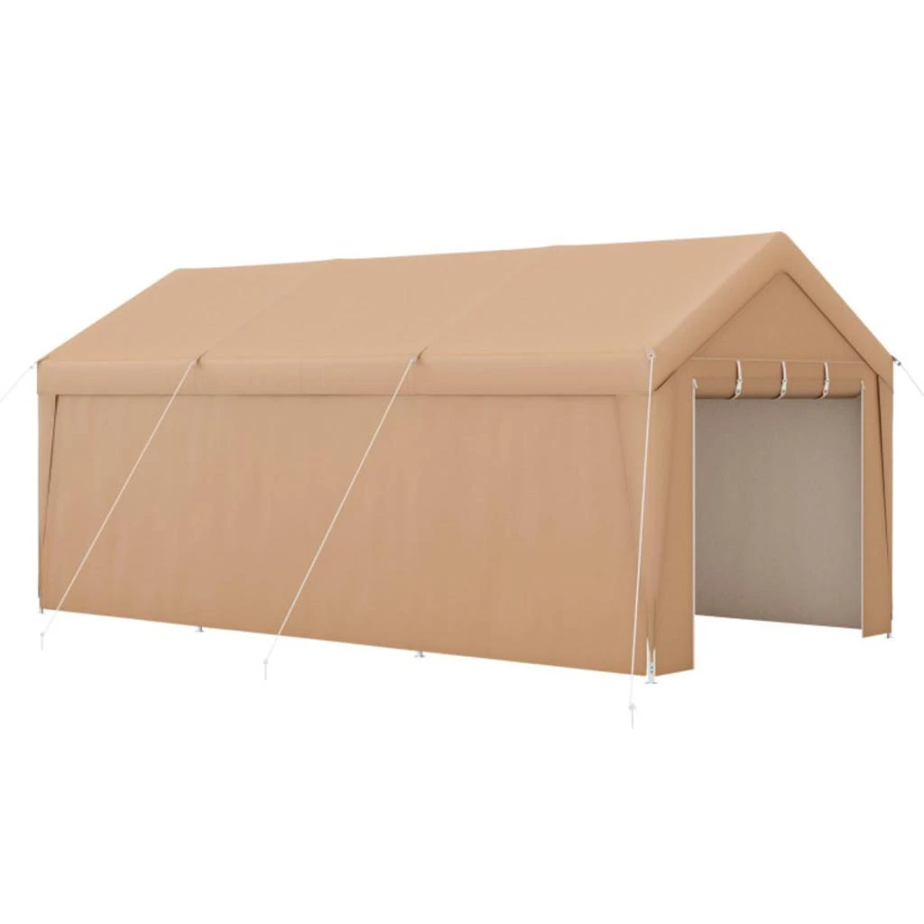 Hivvago 10 x 20 Feet Portable Garage Tent Carport with Galvanized Steel Frame-with Sidewall 1