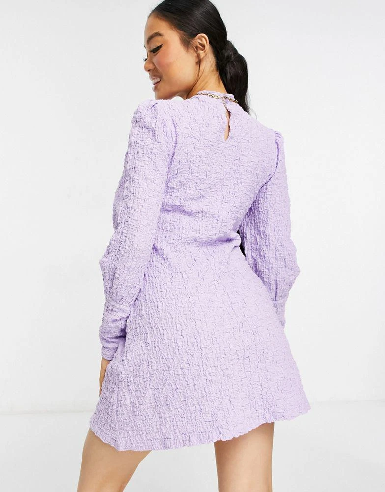 Y.A.S Petite Y.A.S Petite Exclusive mini swing dress with deep cuffs and high neck in lilac 2