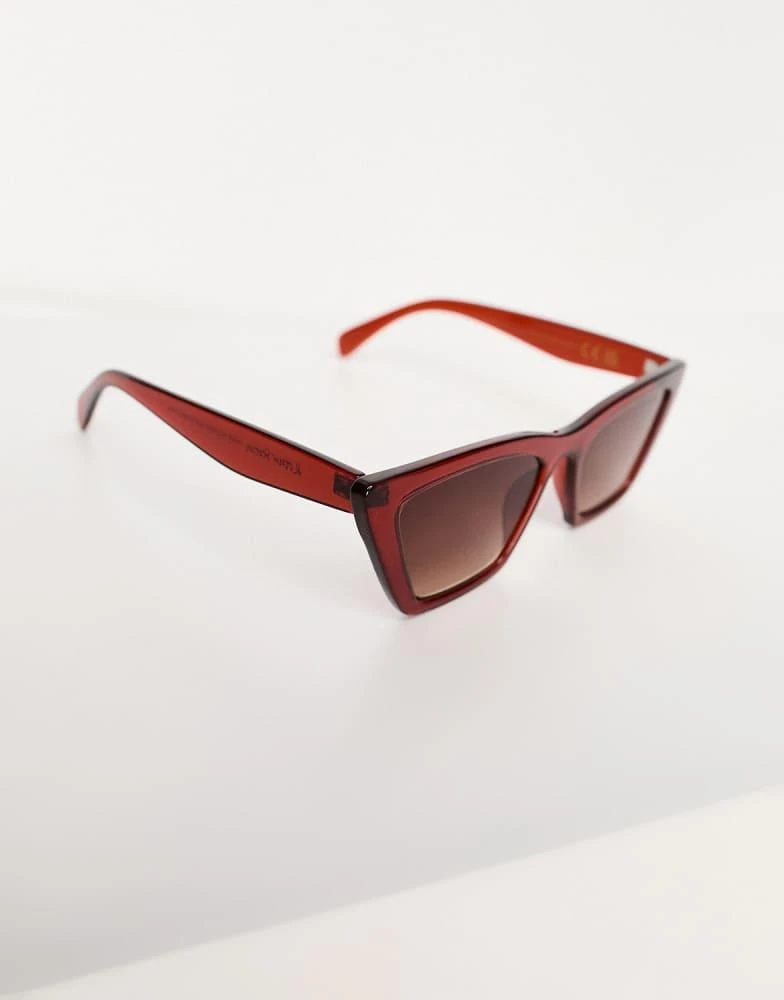 & Other Stories & Other Stories cat eye sunglasses in burgundy 4