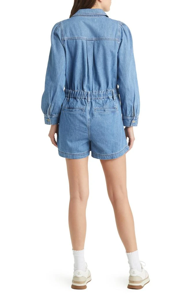 Madewell Long Sleeve Elastic Waist Denim Romper 2