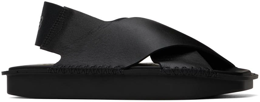 Y-3 Black Sport Style Sandals