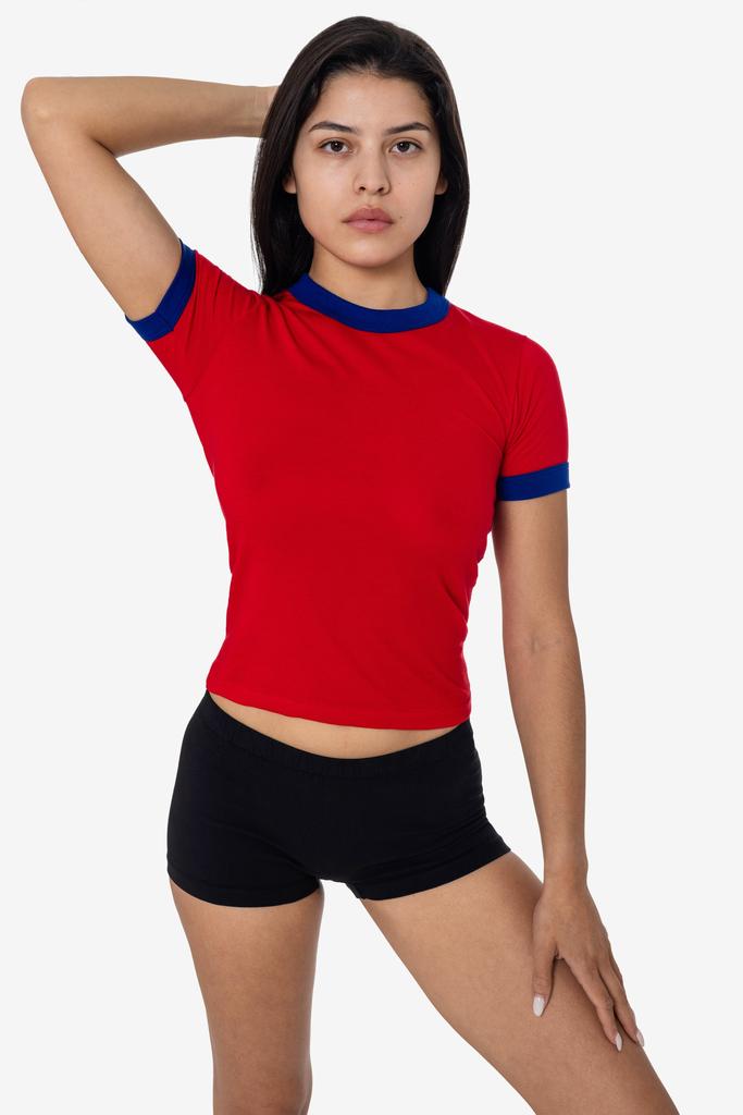 Los Angeles Apparel FF310 - Women's Poly Cotton Ringer Tee