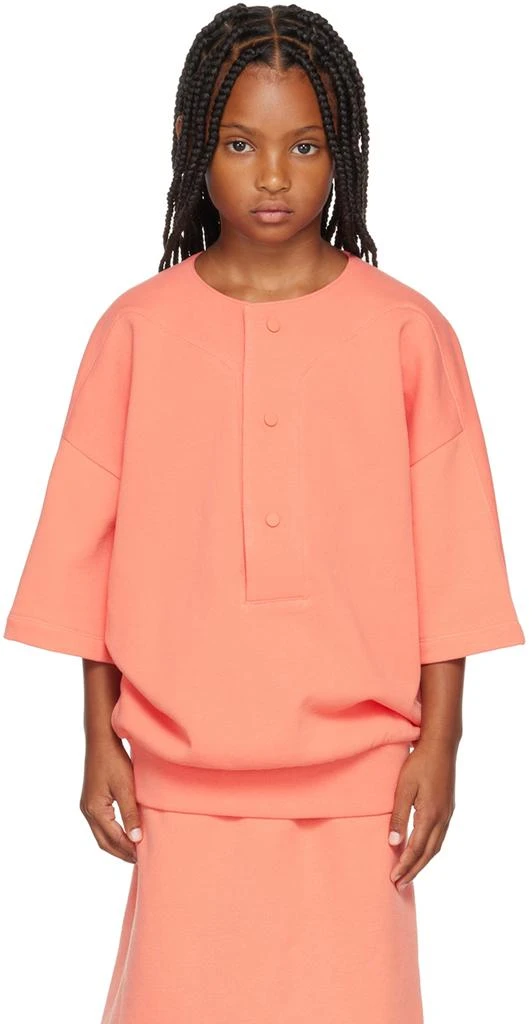 Essentials Kids Pink Oversized Henley 1