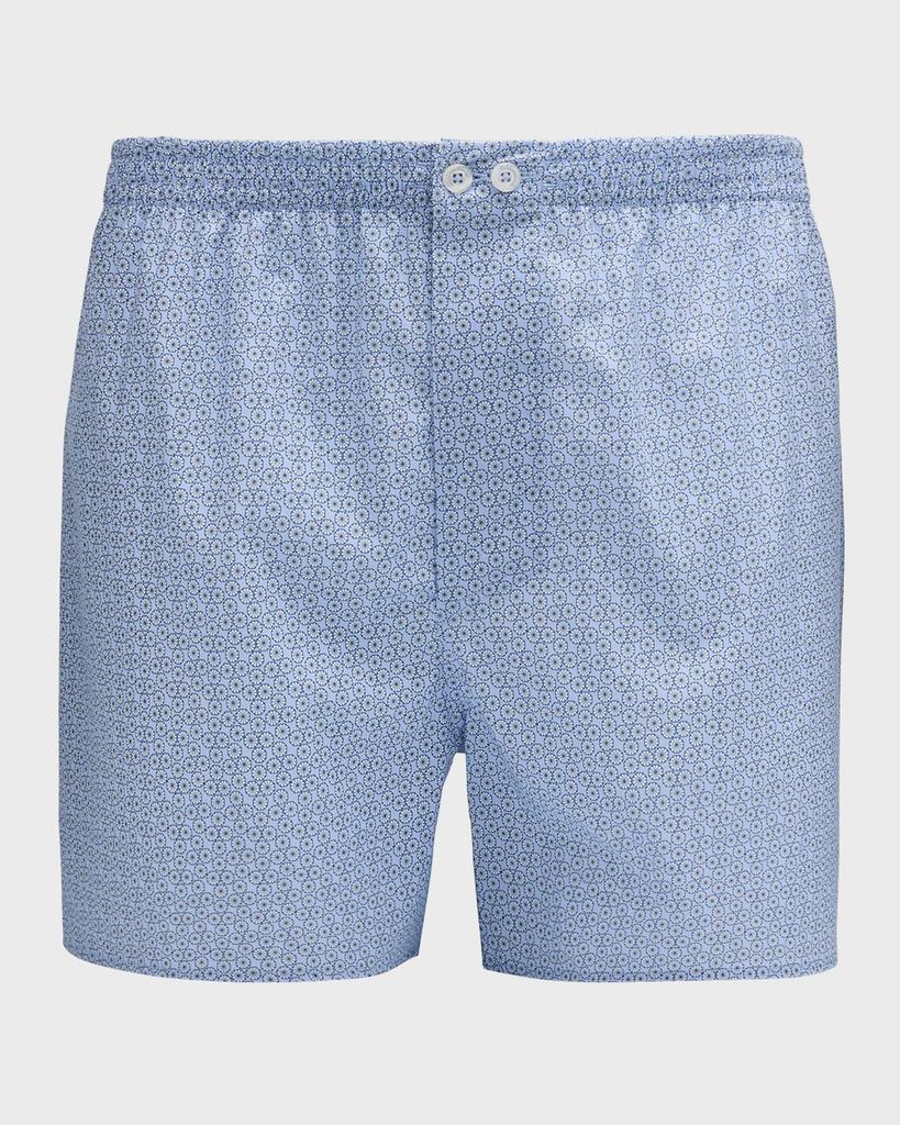 Zimmerli Men's Printed Cotton Sateen Boxer Shorts
