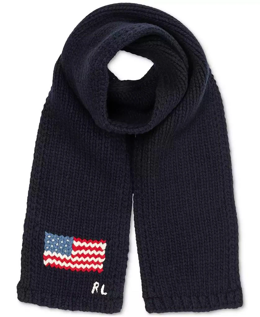 Ralph Lauren Men's Intarsia Flag Scarf 1