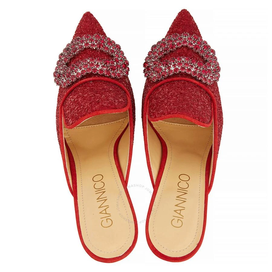 GIANNICO Ladies Ruby Red Daphne Glittered High-heel Mules 3