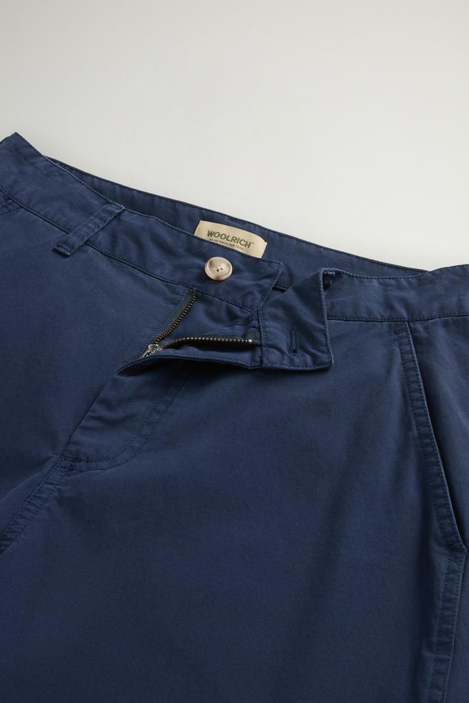 Woolrich Garment-Dyed Pure Cotton Chino Pants - Women - Blue