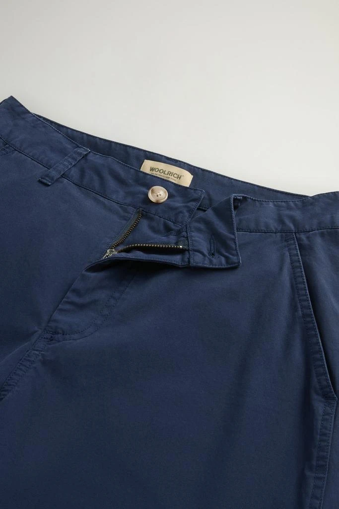 Woolrich Garment-Dyed Pure Cotton Chino Pants - Women - Blue 2