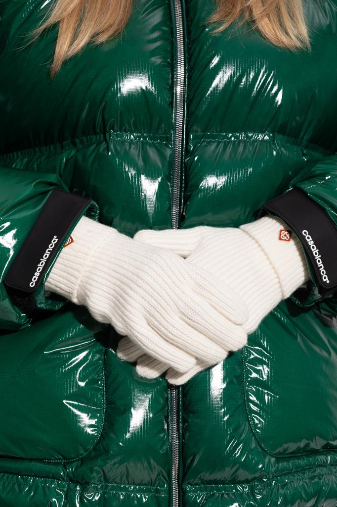 Casablanca Wool gloves with logo