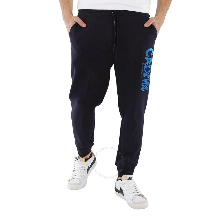 Calvin Klein Men's Blue Cotton-blend Logo Sweat Pants 1