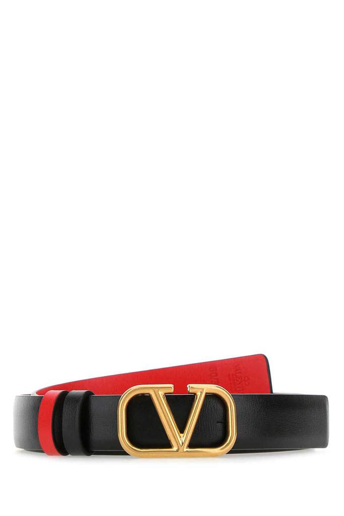 Valentino Black Leather Vlogo Signature Belt