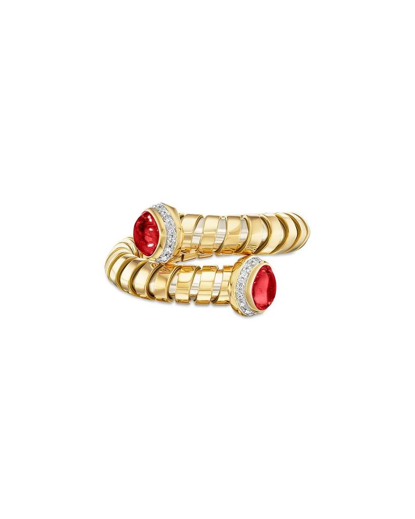 MARINA Ruby 
Diamond Bypass Ring in Titanium 
18K Yellow Gold 1
