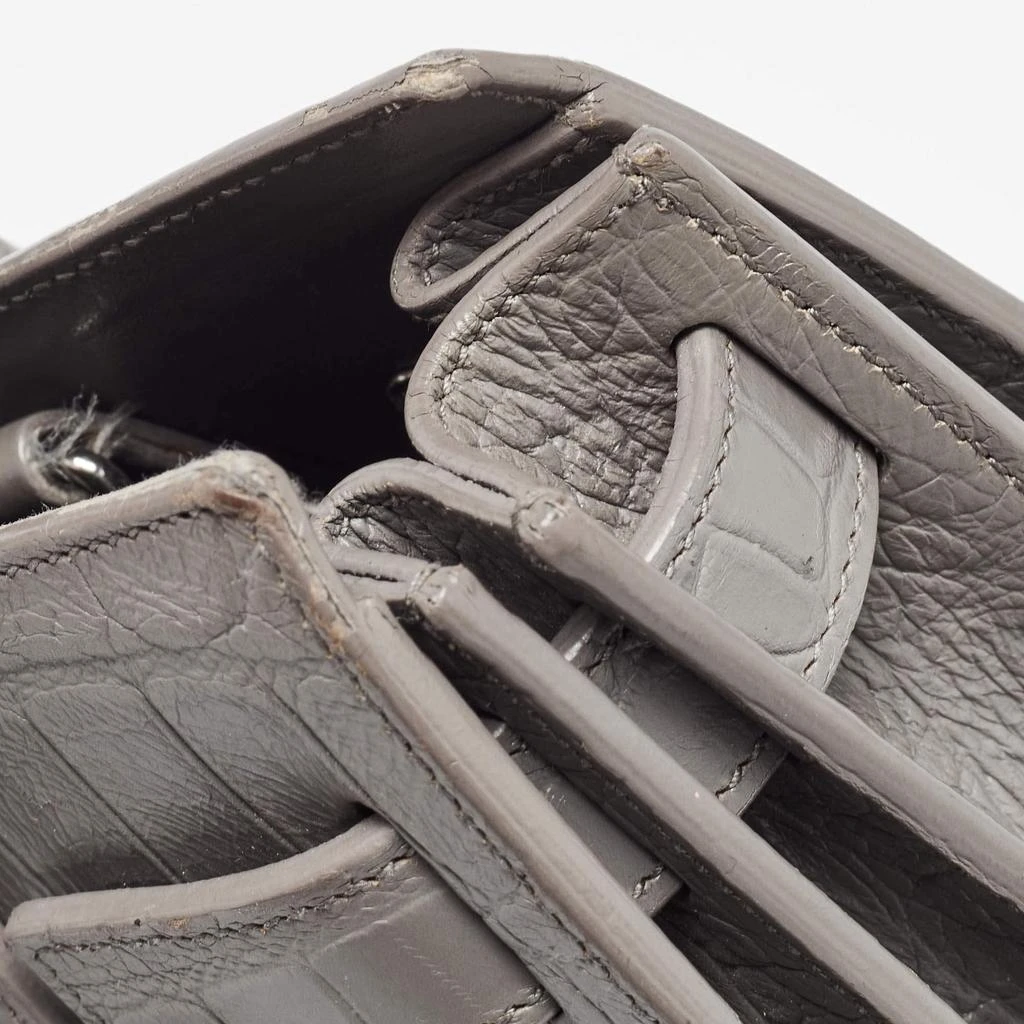 Yves Saint Laurent Saint Laurent Grey Croc Embossed Leather Nano Classic Sac De Jour Tote 10