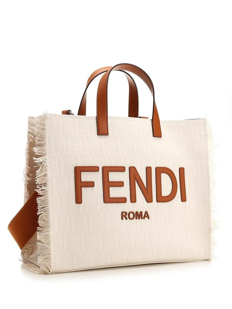 Fendi Fendi Logo Emboosed Frayed-Edge Tote Bag 3