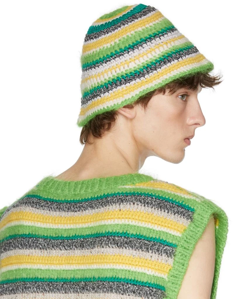 A PERSONAL NOTE 73 Green Striped Beanie 3