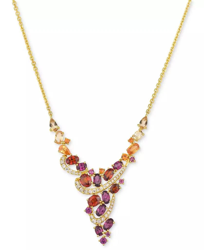 Le Vian Multi-Gemstone (5-1/8 ct. t.w.) & Vanilla Diamond (1/3 ct. t.w.) Statement Necklace in 14k Gold, 19" + 2" extender 1