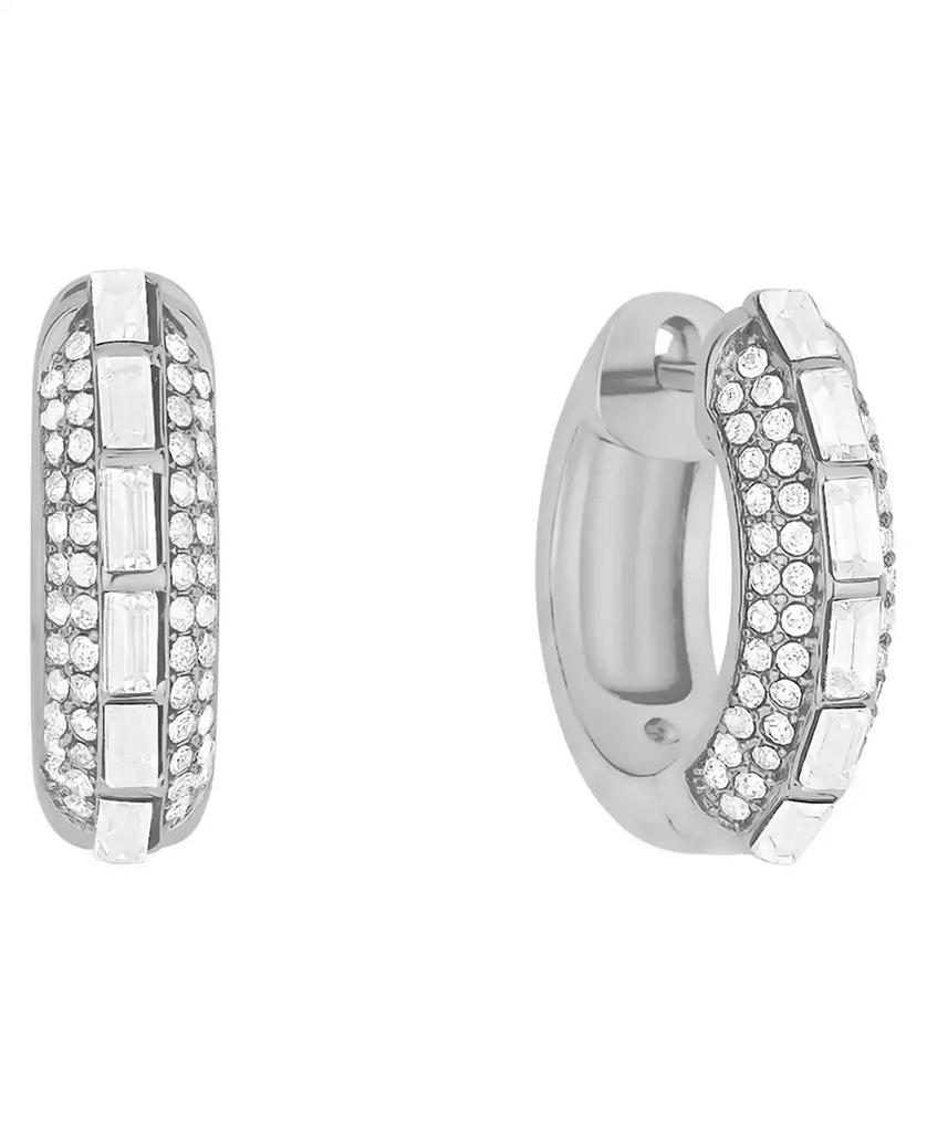 And Now This Crystal Pave Silver-Plated Brass Hoop Earrings, Macy
s Exclusive