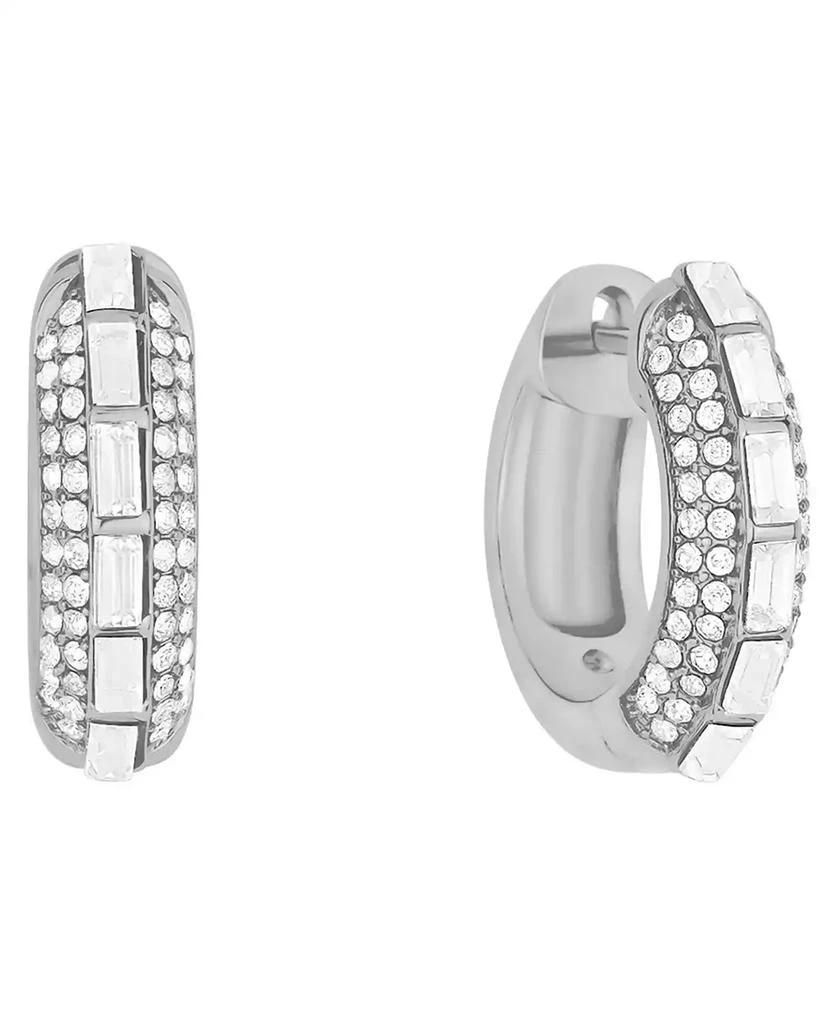 And Now This Crystal Pave Silver-Plated Brass Hoop Earrings, Macy
s Exclusive 1