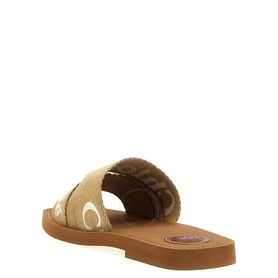 Chloé Woody Logo Flat Mules in Beige 3