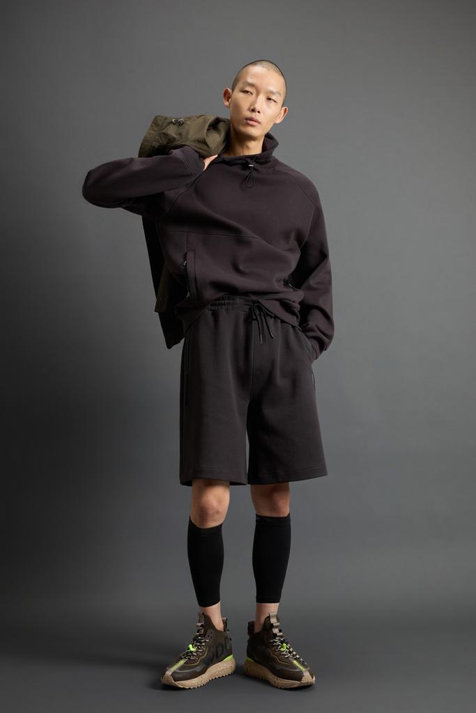 Woolrich Hoodie in Cotton Interlock- and Nylon-Blend by Todd Snyder - Men - Black