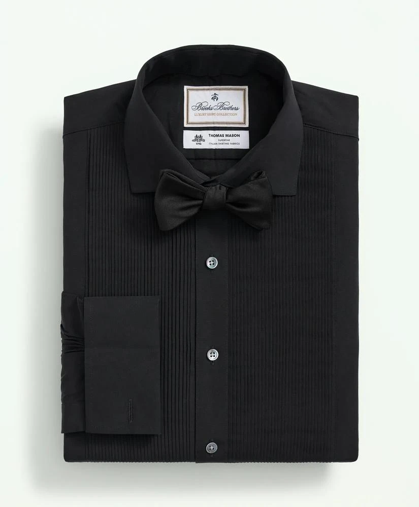 Brooks Brothers Brooks Brothers X Thomas Mason® Cotton English Collar, Swiss Pleat Front Tuxedo Shirt 1