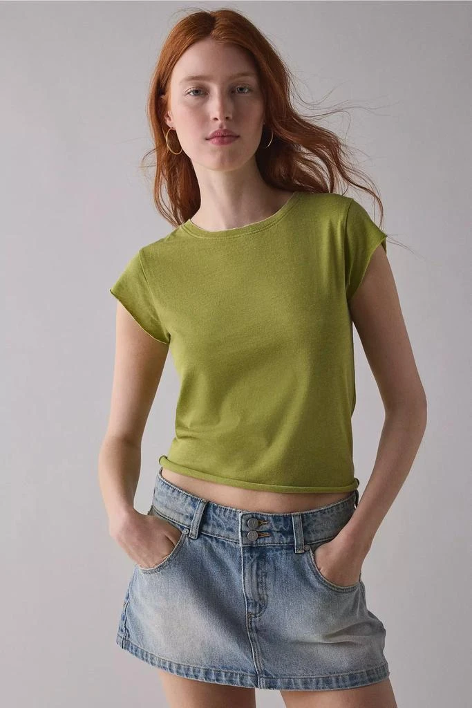 BDG BDG Binx Raw-Edge Cropped Baby Tee 1