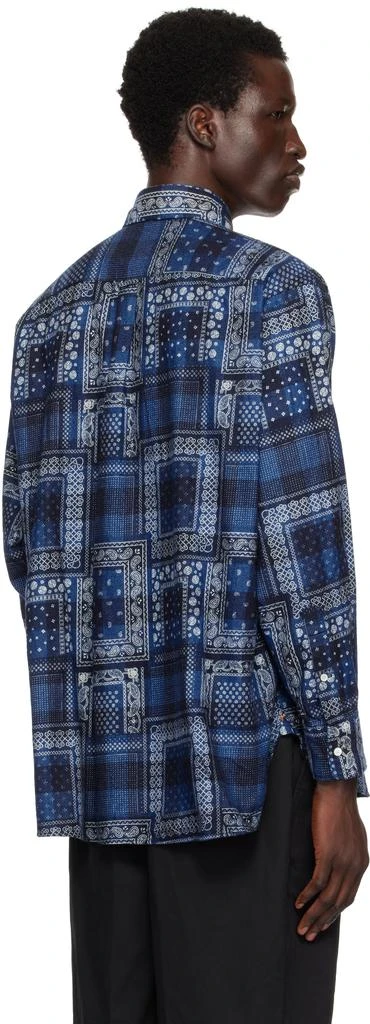 BEAMS PLUS Blue Plaid Discharge Print Classic Fit Shirt 3