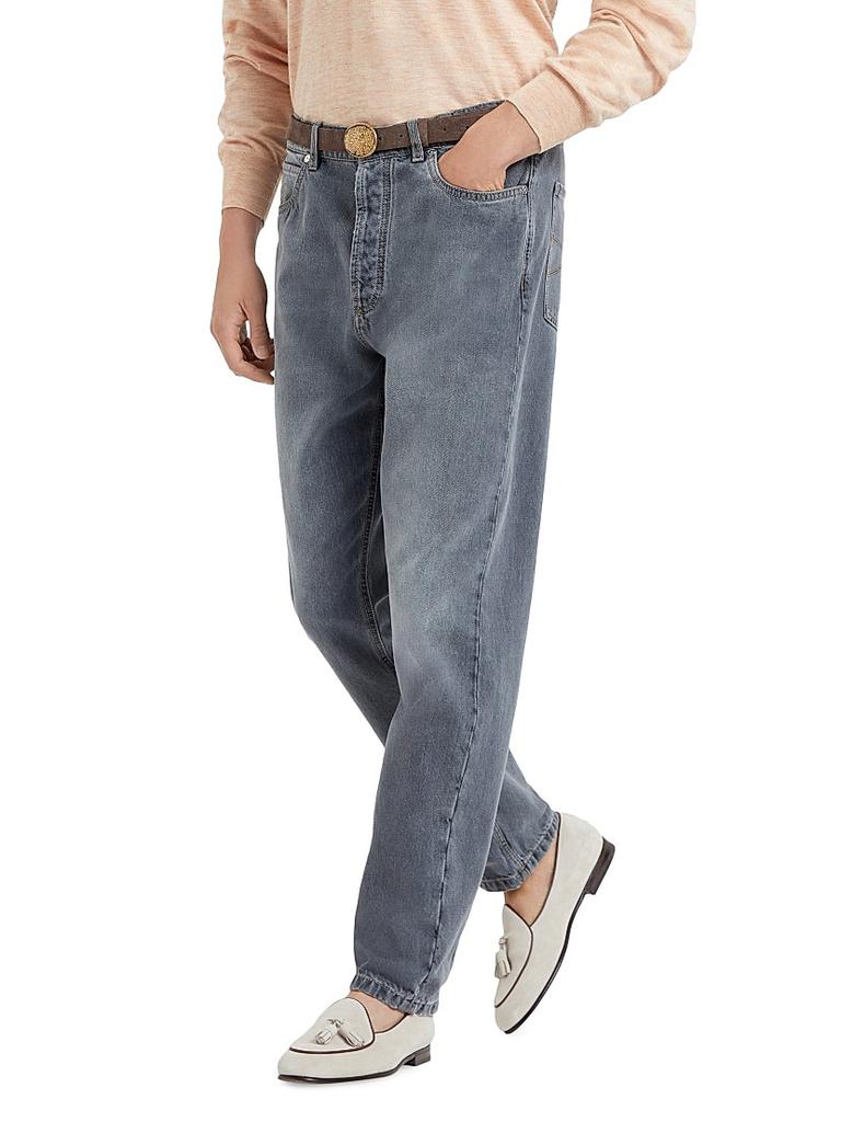 Brunello Cucinelli Greyscale Denim Iconic Fit Five Pocket Jeans