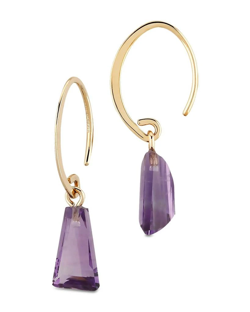 Bloomingdale's Fine Collection Amethyst Drop Threader Hoop Earrings in 14K Yellow Gold - Exclusive 1