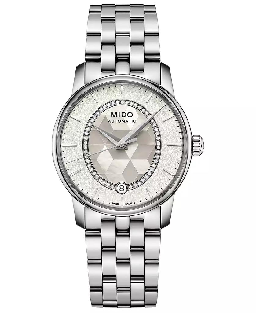 MIDO Women's Swiss Automatic Baroncelli Diamond (1/10 ct. t.w.) Stainless Steel Bracelet Watch 33mm