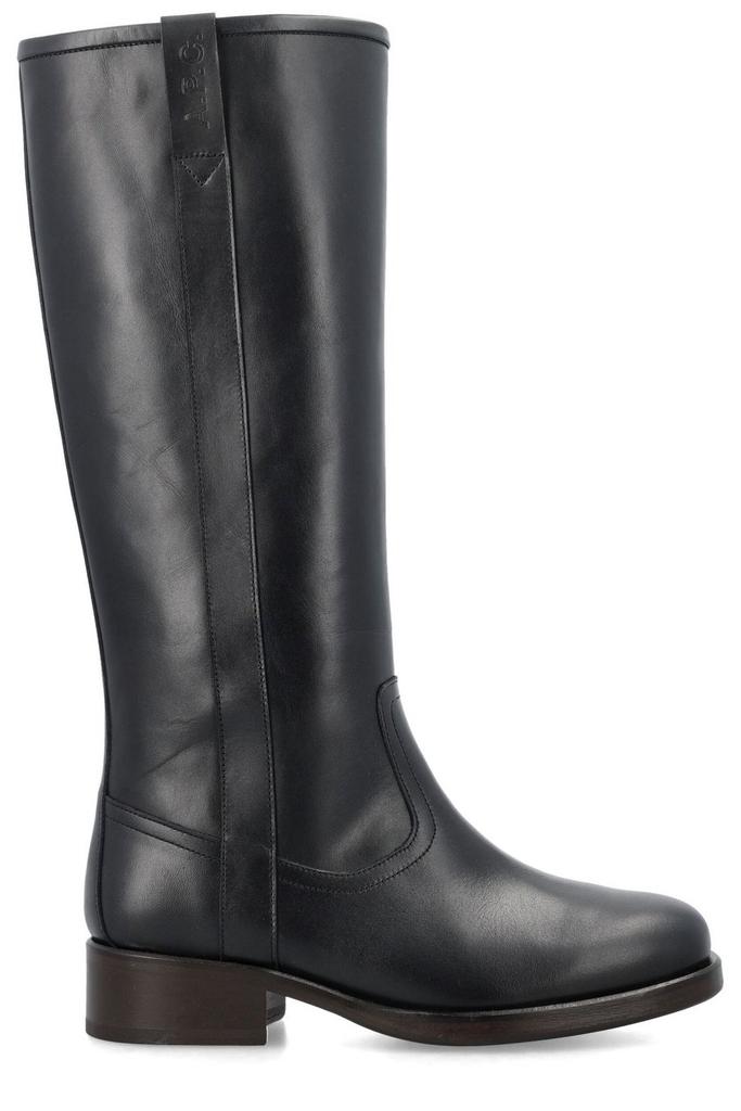 A.P.C. A.P.C. Squared-Toe Slip On High Knee Boots